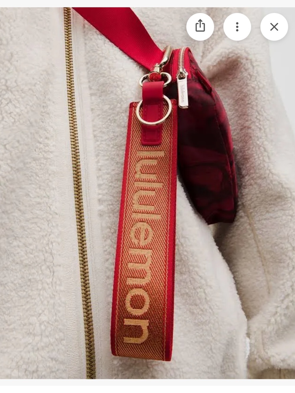 Lululemon Lunar New Year Never Lost Keychain - Oxford Red/Gold Buff
